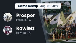 Recap: Prosper  vs. Rowlett  2019