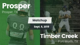 Matchup: Prosper  vs. Timber Creek  2019