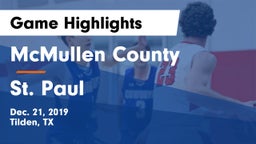 McMullen County  vs St. Paul Game Highlights - Dec. 21, 2019