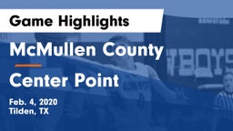 McMullen County  vs Center Point Game Highlights - Feb. 4, 2020