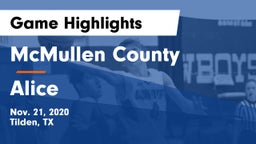 McMullen County  vs Alice  Game Highlights - Nov. 21, 2020