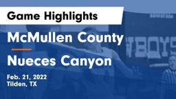 McMullen County  vs Nueces Canyon  Game Highlights - Feb. 21, 2022