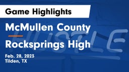 McMullen County  vs Rocksprings High Game Highlights - Feb. 28, 2023