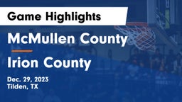 McMullen County  vs Irion County  Game Highlights - Dec. 29, 2023