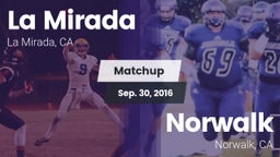 Matchup: La Mirada vs. Norwalk  2016