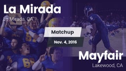 Matchup: La Mirada vs. Mayfair  2016