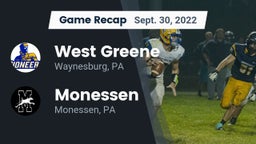 Recap: West Greene  vs. Monessen  2022