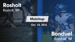 Matchup: Rosholt vs. Bonduel  2016