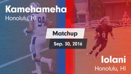 Matchup: Kamehameha vs. Iolani  2016