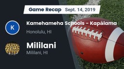 Recap: Kamehameha Schools - Kapalama vs. Mililani  2019