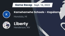 Recap: Kamehameha Schools - Kapalama vs. Liberty  2022