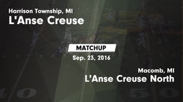 Matchup: L'Anse Creuse vs. L'Anse Creuse North  2016