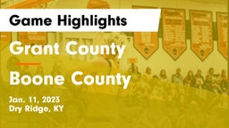 Grant County  vs Boone County  Game Highlights - Jan. 11, 2023