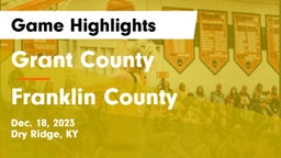 Grant County  vs Franklin County  Game Highlights - Dec. 18, 2023