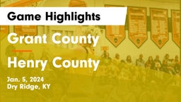 Grant County  vs Henry County  Game Highlights - Jan. 5, 2024