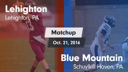 Matchup: Lehighton vs. Blue Mountain  2016