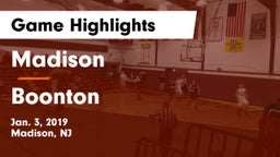 Madison  vs Boonton Game Highlights - Jan. 3, 2019