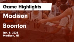 Madison  vs Boonton  Game Highlights - Jan. 8, 2020