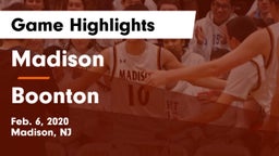 Madison  vs Boonton  Game Highlights - Feb. 6, 2020