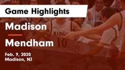 Madison  vs Mendham  Game Highlights - Feb. 9, 2020