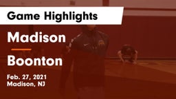 Madison  vs Boonton  Game Highlights - Feb. 27, 2021