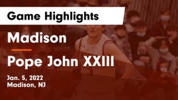 Madison  vs Pope John XXIII  Game Highlights - Jan. 5, 2022