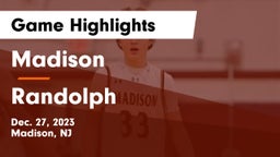 Madison  vs Randolph  Game Highlights - Dec. 27, 2023
