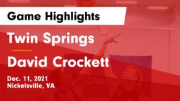 Twin Springs  vs David Crockett  Game Highlights - Dec. 11, 2021