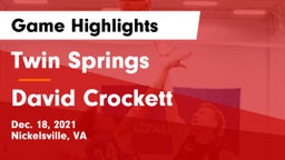 Twin Springs  vs David Crockett  Game Highlights - Dec. 18, 2021