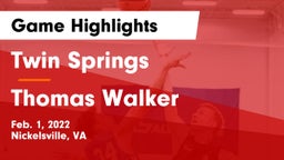 Twin Springs  vs Thomas Walker  Game Highlights - Feb. 1, 2022
