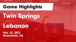 Twin Springs  vs Lebanon  Game Highlights - Feb. 22, 2022
