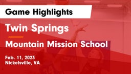 Twin Springs  vs Mountain Mission School Game Highlights - Feb. 11, 2023