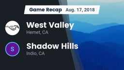 Recap: West Valley  vs. Shadow Hills  2018