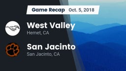Recap: West Valley  vs. San Jacinto  2018