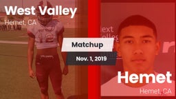 Matchup: West Valley High vs. Hemet  2019