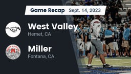 Recap: West Valley  vs. Miller  2023