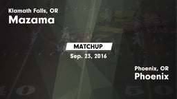 Matchup: Mazama vs. Phoenix  2016