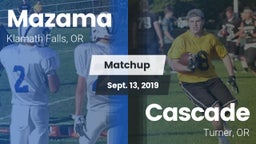 Matchup: Mazama vs. Cascade  2019