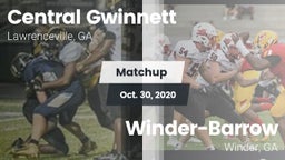 Matchup: Central Gwinnett vs. Winder-Barrow  2020