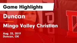 Duncan  vs Mingo Valley Christian Game Highlights - Aug. 23, 2019