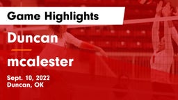 Duncan  vs mcalester Game Highlights - Sept. 10, 2022