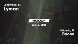Matchup: Lyman vs. Boone  2016