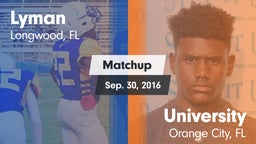 Matchup: Lyman vs. University  2016