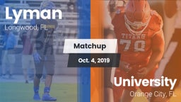 Matchup: Lyman vs. University  2019