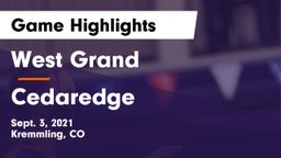 West Grand  vs Cedaredge Game Highlights - Sept. 3, 2021