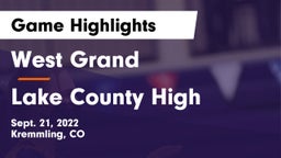 West Grand  vs Lake County High Game Highlights - Sept. 21, 2022