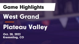West Grand  vs Plateau Valley  Game Highlights - Oct. 28, 2022