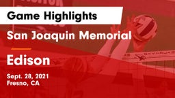 San Joaquin Memorial  vs Edison  Game Highlights - Sept. 28, 2021