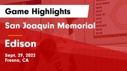 San Joaquin Memorial  vs Edison  Game Highlights - Sept. 29, 2022