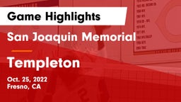San Joaquin Memorial  vs Templeton  Game Highlights - Oct. 25, 2022